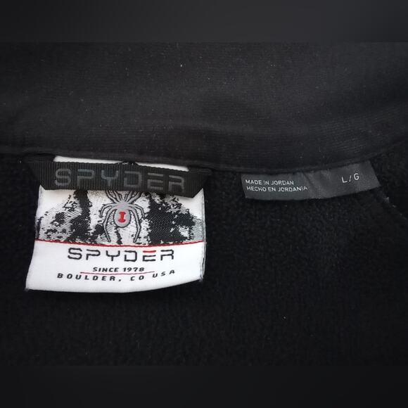 Spyder 1/4 Zip Fleece Lined Pullover Jacket Sweater Mid Weight Size L Large Gray - Picture 5 of 5